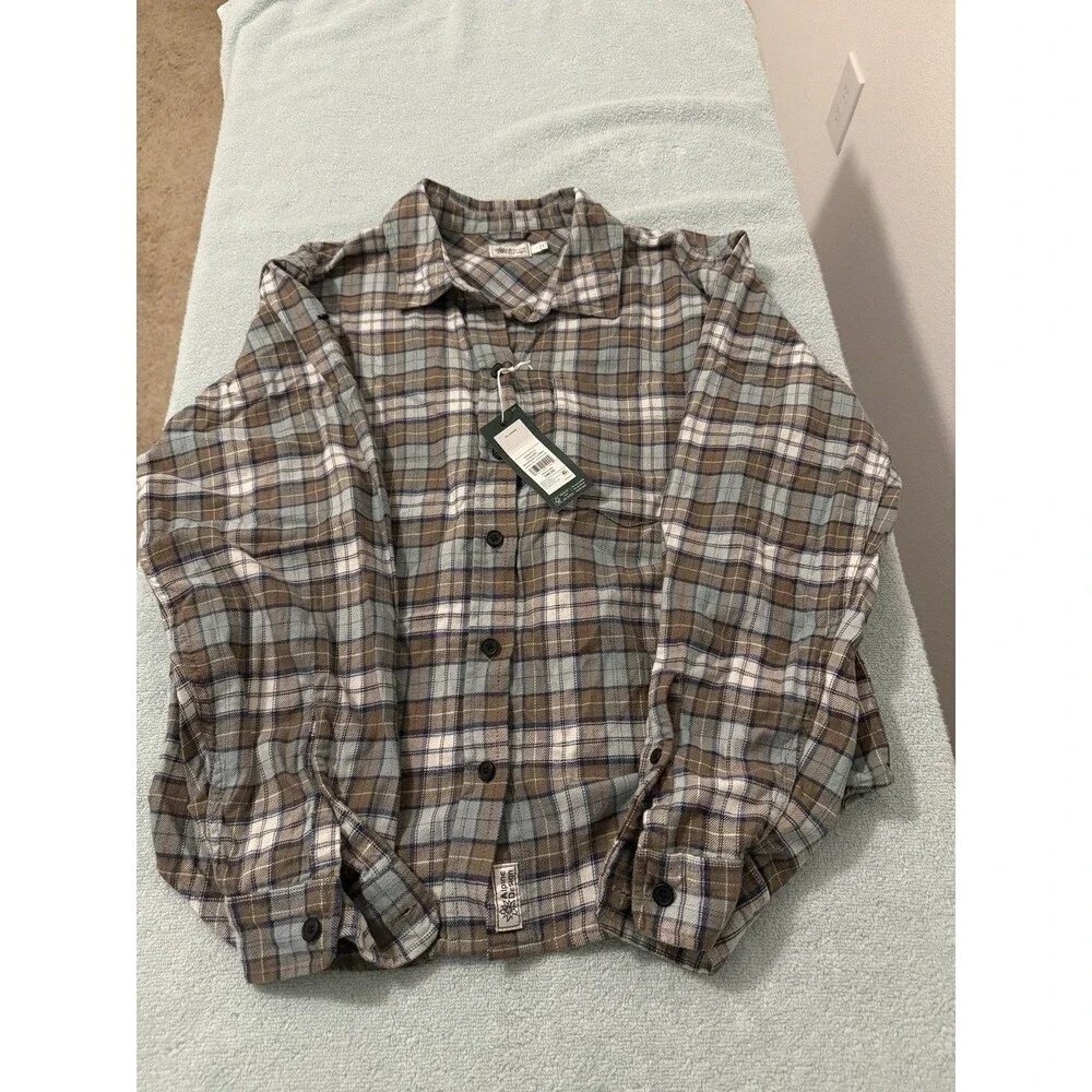 Alpine Design Wadi Hike Flannel Shirt Womens S Brown Plaid Button Up NWT Outdoor - Picture 1 of 6